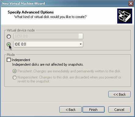 Specify Disk Type